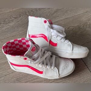VANS White Leather Hi Top SK8 Hi-Tapered White 
Sneaker Shoe Size Womens 7